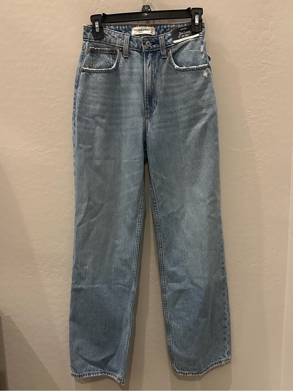 Abercrombie & Fitch x Jen Reed The Loose High Rise Curve Love Jeans Light Wash - Picture 2 of 8